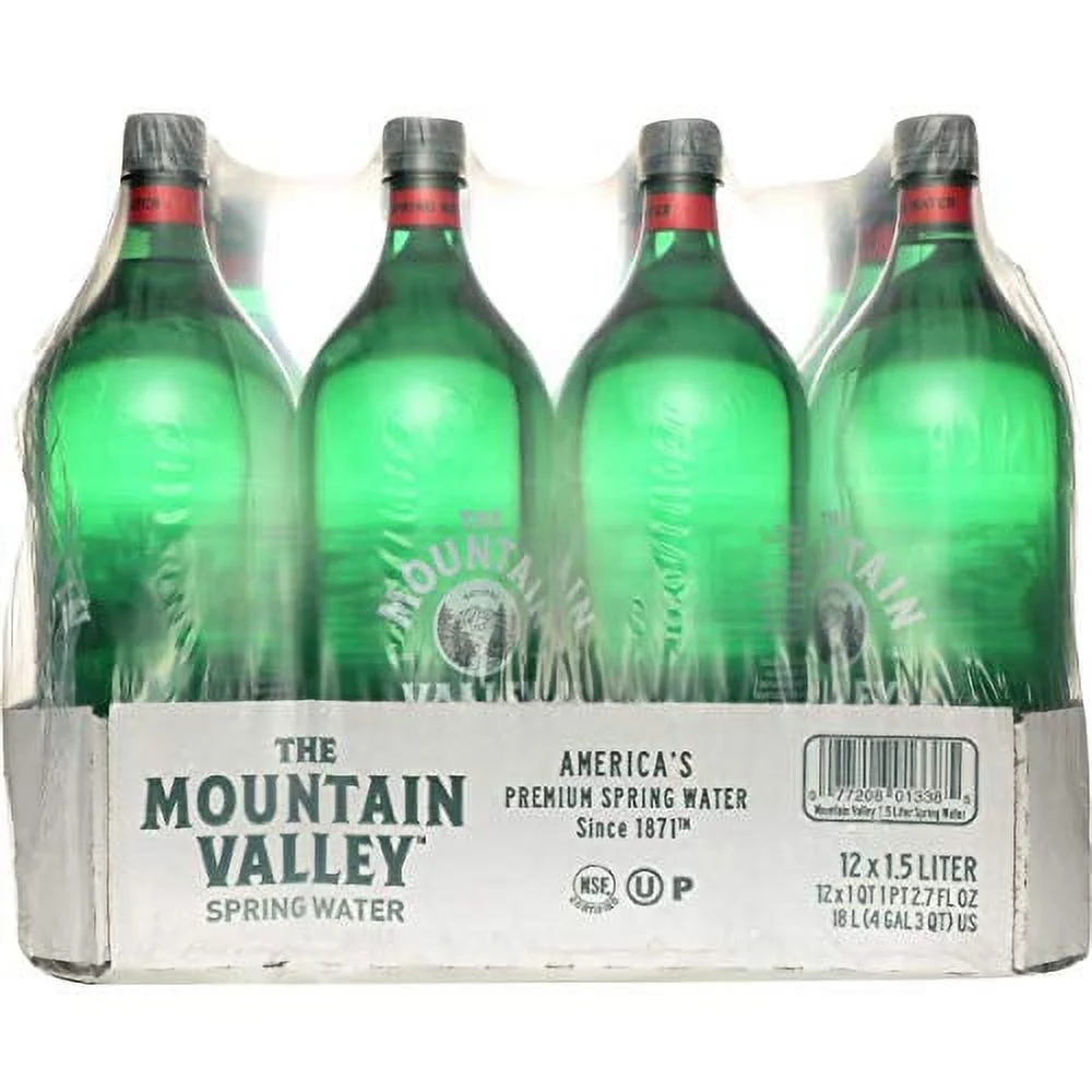 Mountain Valley Spring Water, 1.5 Liter Flat Cap Pet Bottle -- 12 per case