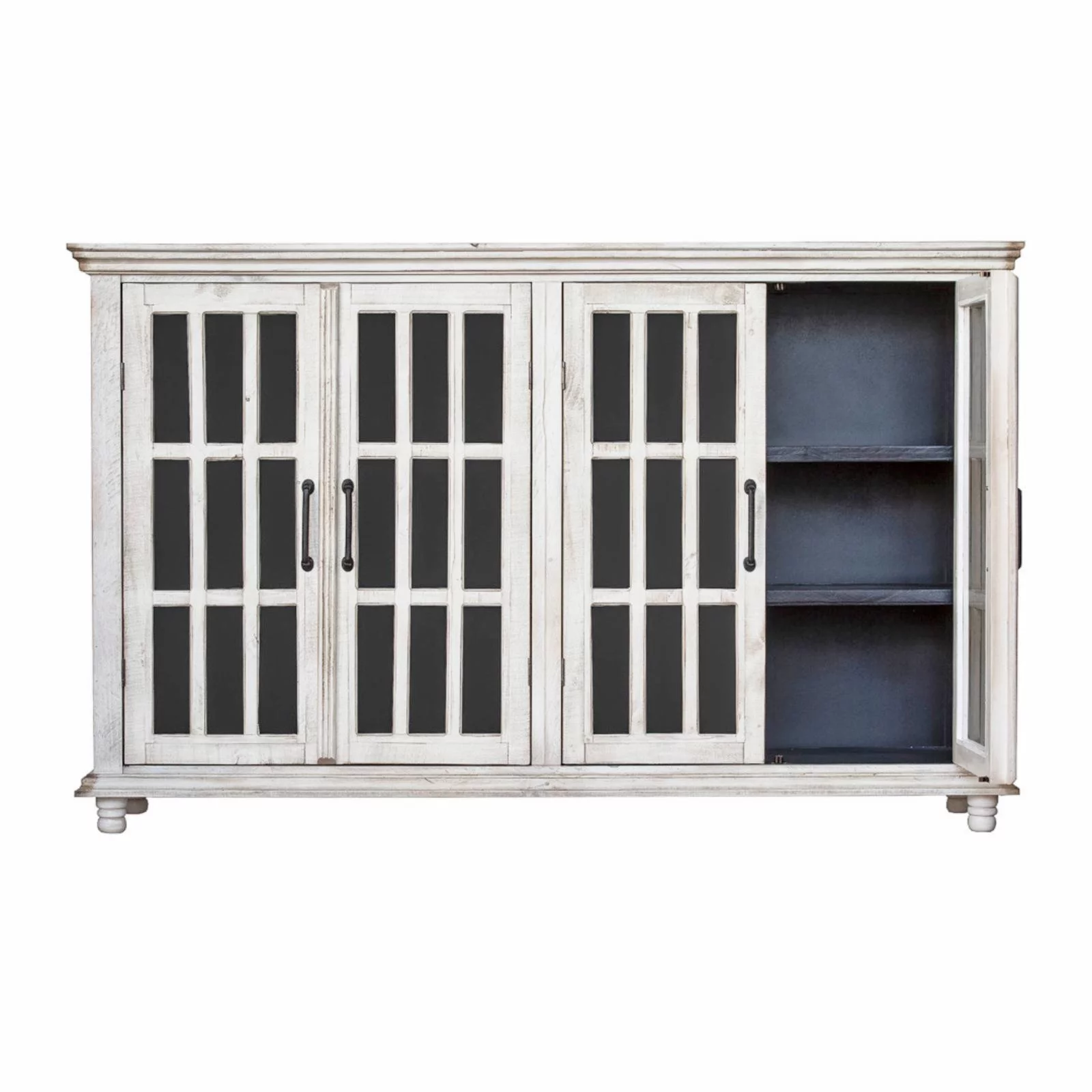 Picket House Furnishings Lane Server in White with Black Interior