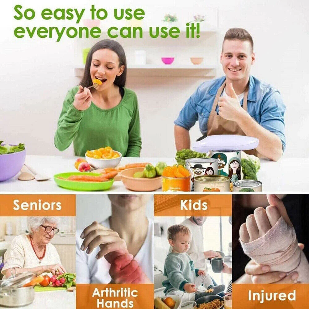 Home Automatic Electric Can Opener One Touch Jar Opener & 8-Shaped Bottle Opener