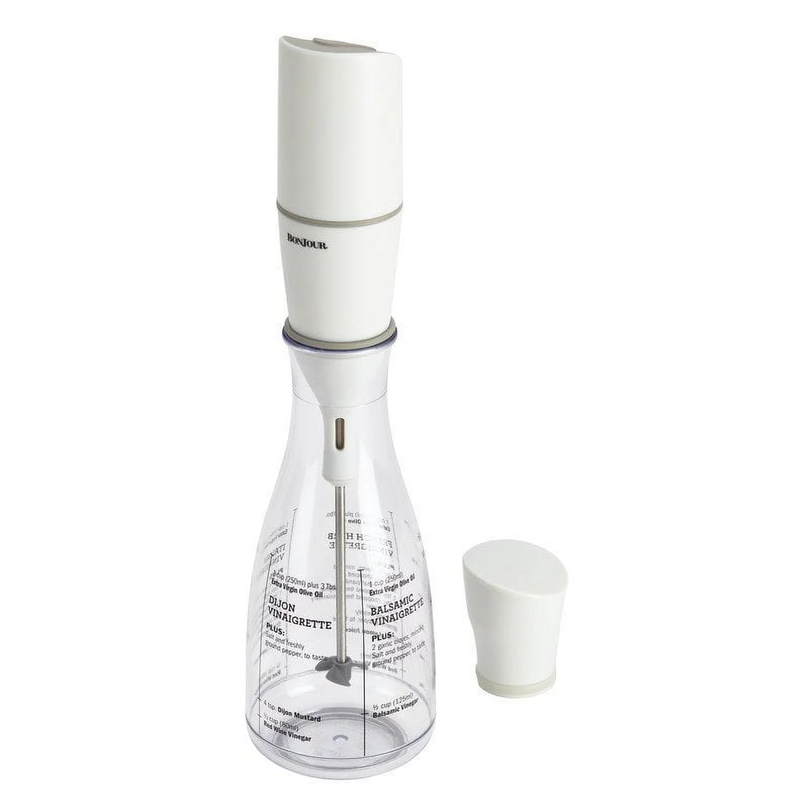 BonJour Chef's Tools Plastic Salad Dressing Carafe and Handheld Mixer, 12 oz, Salad Chef