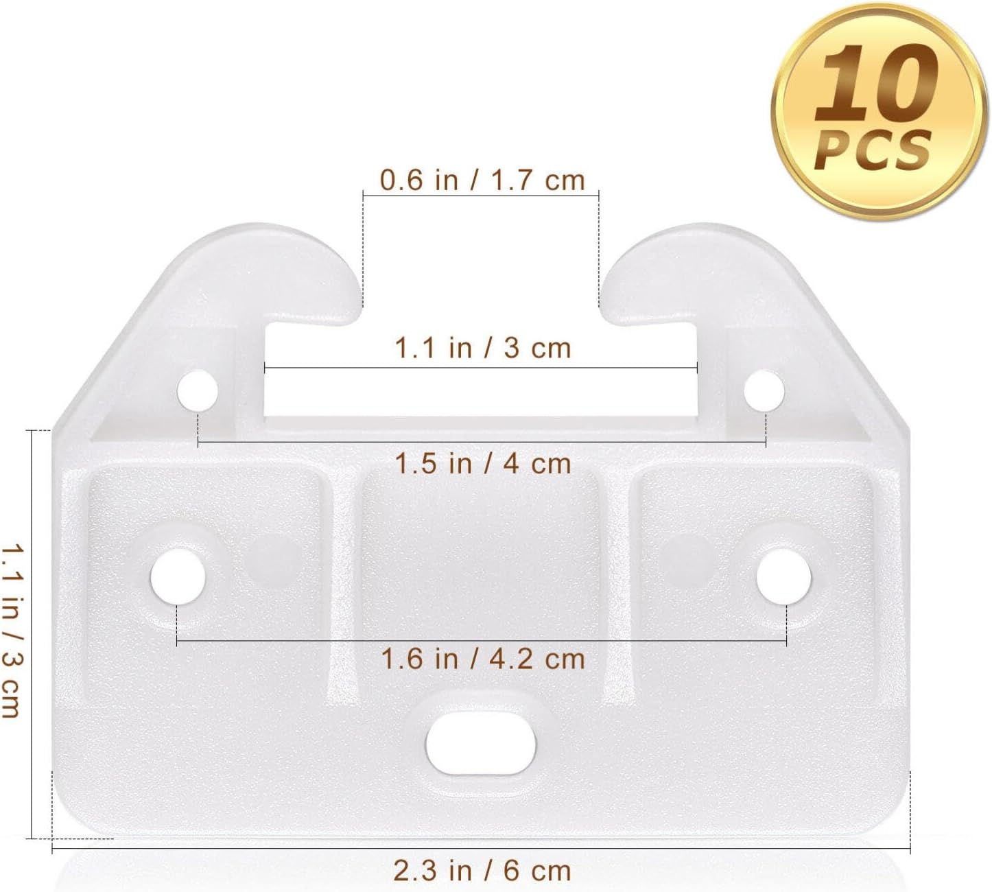 DOITOOL White Plastic Drawer Track Guide, 10Pc Plastic Cabinet Drawer Slide Parts, Drawer Track Guides Replacement Furniture Drawer Parts for Dressers, Hutches, Bedside Table and Drawer Systems