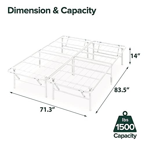 ZINUS Rumi 14in Full Metal Bed Frame, Quick Assembly SmartBase® Mattress Foundation, Heavy Duty Sturdy Steel with No Box Spring Needed, Eco-Friendly Packaging, Black