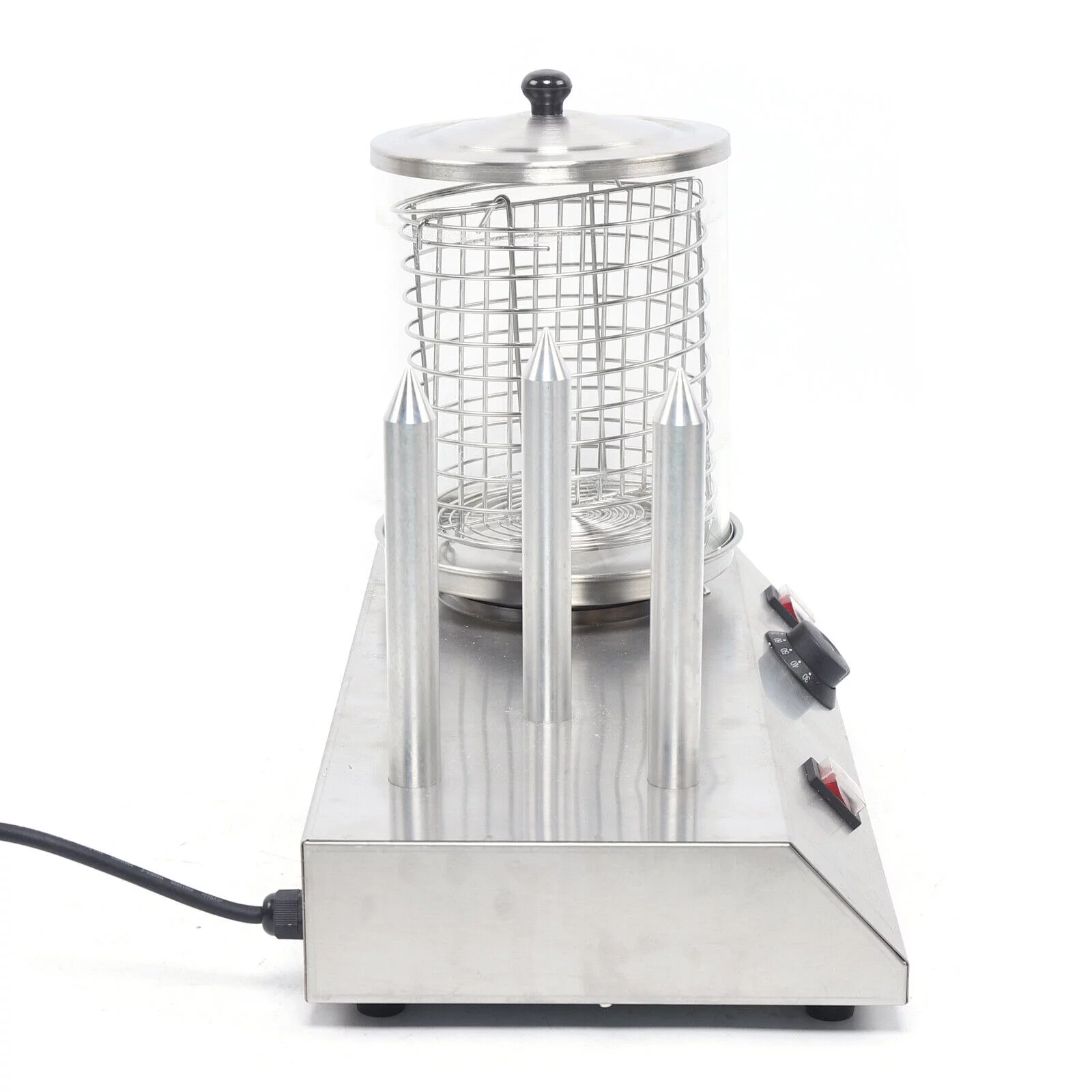 ZhdnBhnos Commercial Electric Hot Dog Maker Machine Bun Toaster Warmer Stainless Steel 110V