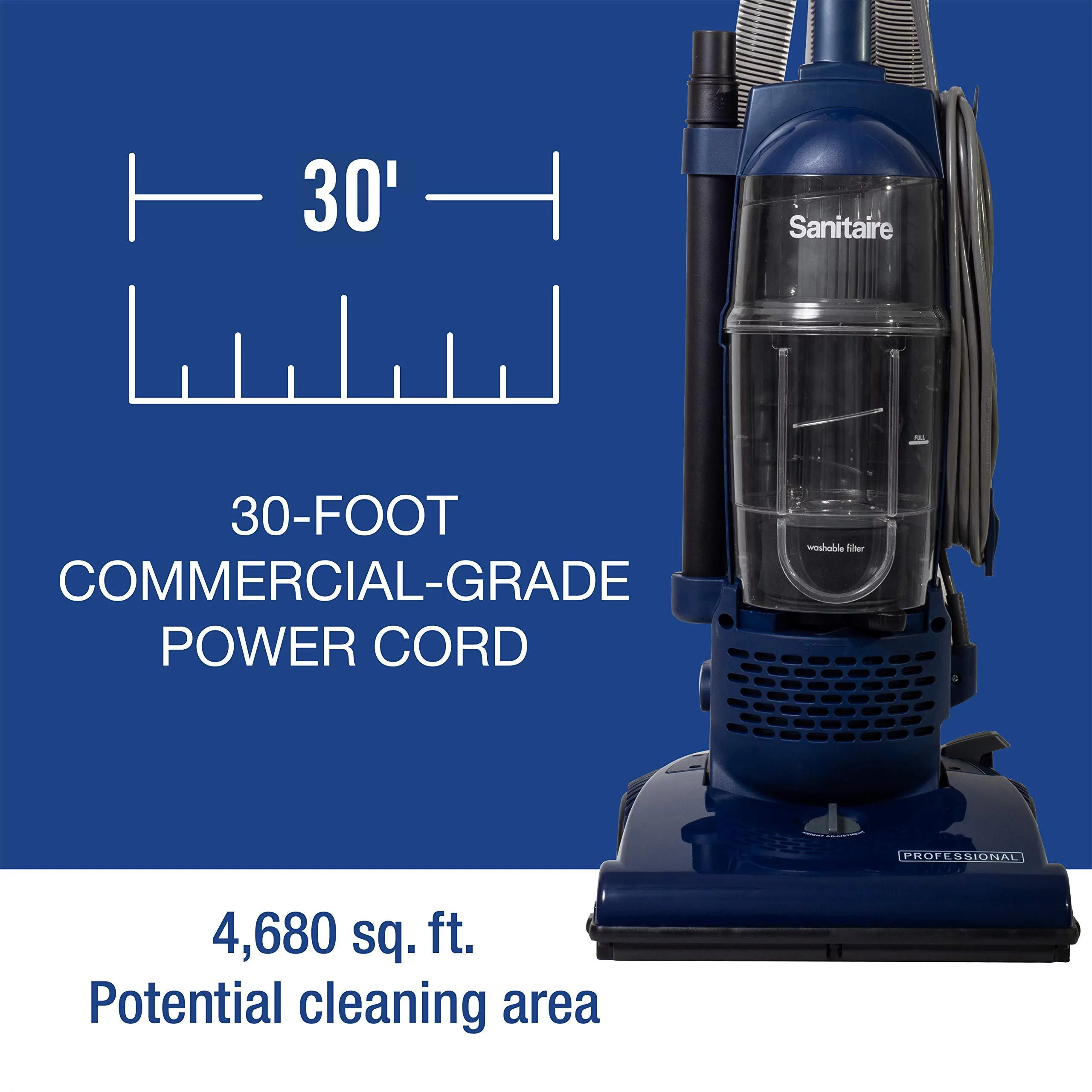 Sanitaire PROFESSIONAL Bagless Commercial Upright Vacuum Cleaner, Blue