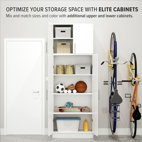 Prepac Elite 16 inch Stackable Wall Cabinet, Black