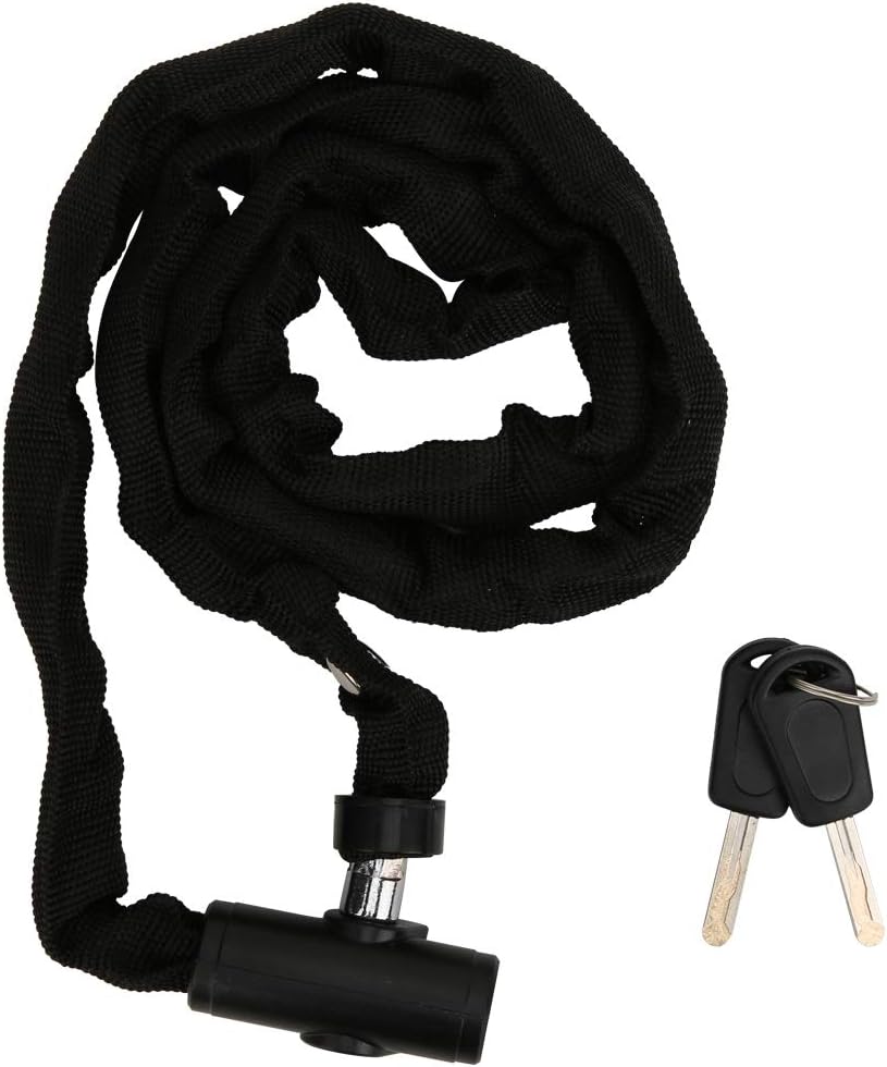 Bike Chain Lock with Key, 1.2m Bike Locks Bicycle Heavy Duty Anti-Theft Chain Lock Portable Lengthen Cycling Safety Locking Chain for Motorcycle Electric Scooter