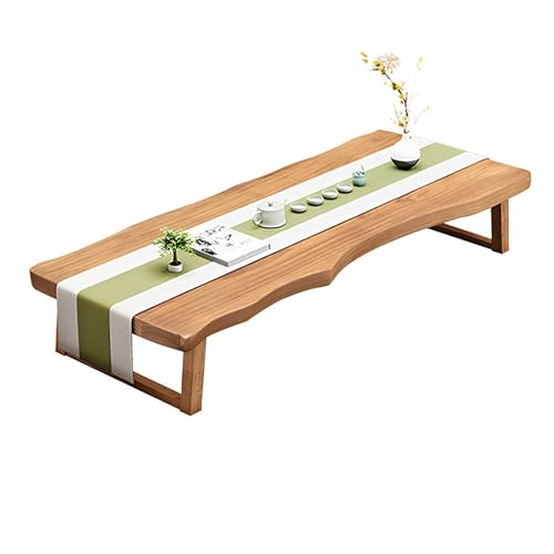 Japanese Floor Table, Solid Wood Low Table for Sitting On The Floor, Low Coffee Table for Living Room, Party Table Dining Tea Table(120x60x35cm)