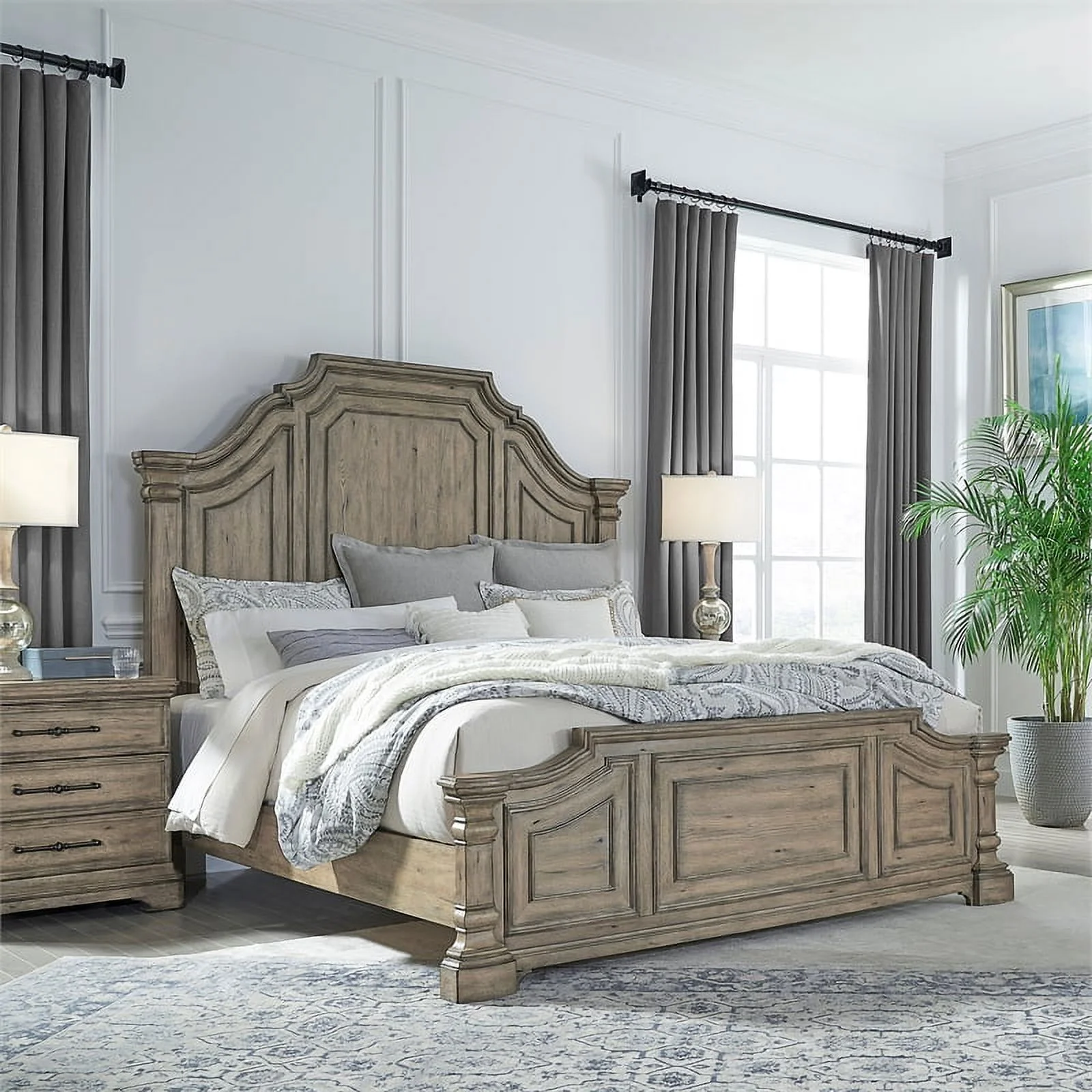 Garrison Cove Queen Wood Panel Bed in Honey Brown by Pulaski Furniture