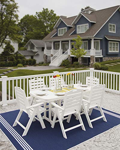 POLYWOOD PWS125-1-SA Nautical 7-Piece Dining Set, Sand