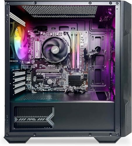 NSXGAMING Nova Desktop Gaming Computer (AMD Ryzen 5 5600G, 16GB 2 * 8 GB DDR4 3600, 512Gb M2 NVME SSD, RGB Fans, W11 64-bit Ready, Wify Ready, Mouse and Keyboard)