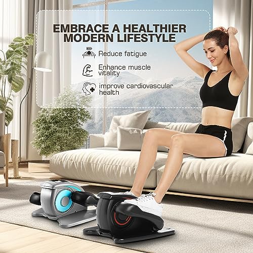 ANCHEER Under Desk Elliptical Machine - Quiet Pedal Exerciser for Seniors, Office & Home, Low-Impact Seated Leg Workout Equipment, Smart LCD Display, Remote Control