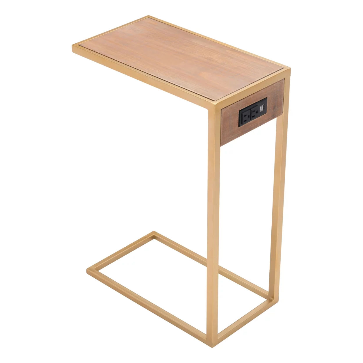 Ike Side Table Brown and Gold