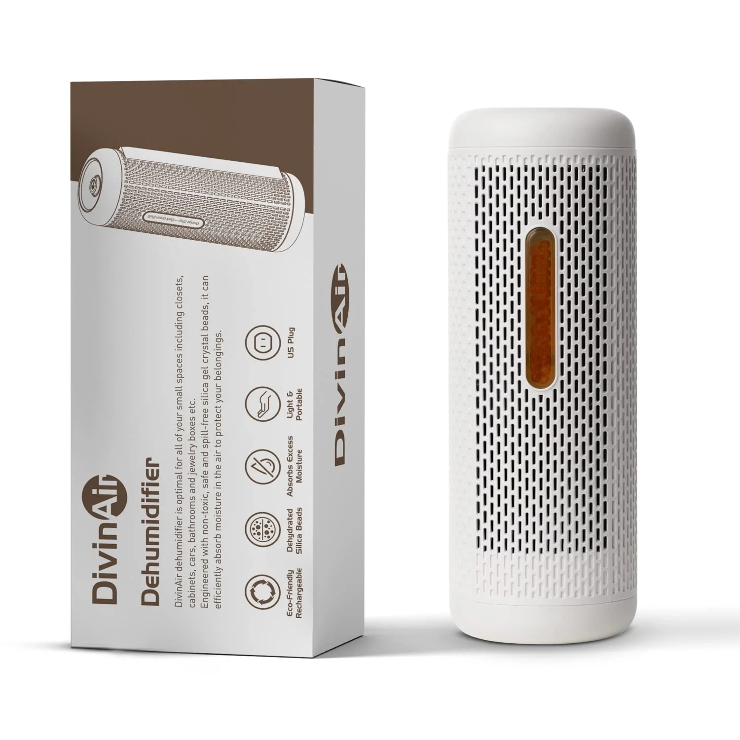 DivinAir Dehumidifier for Bedroom - 360 Degree Dehumidifiers for Home, Closet, and Office | Small Room Dehumidifier Absorbs Heavy Moisture