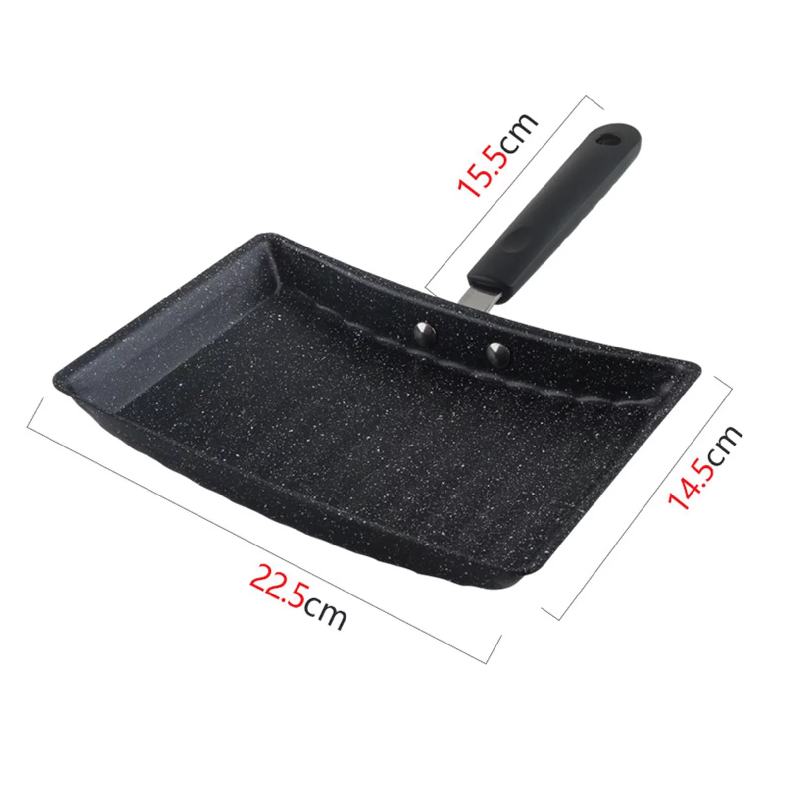 Frying Pan, with Handle Rectangle Bottom Japanese Omelette Fry Roll Steak Breakfast Cooking