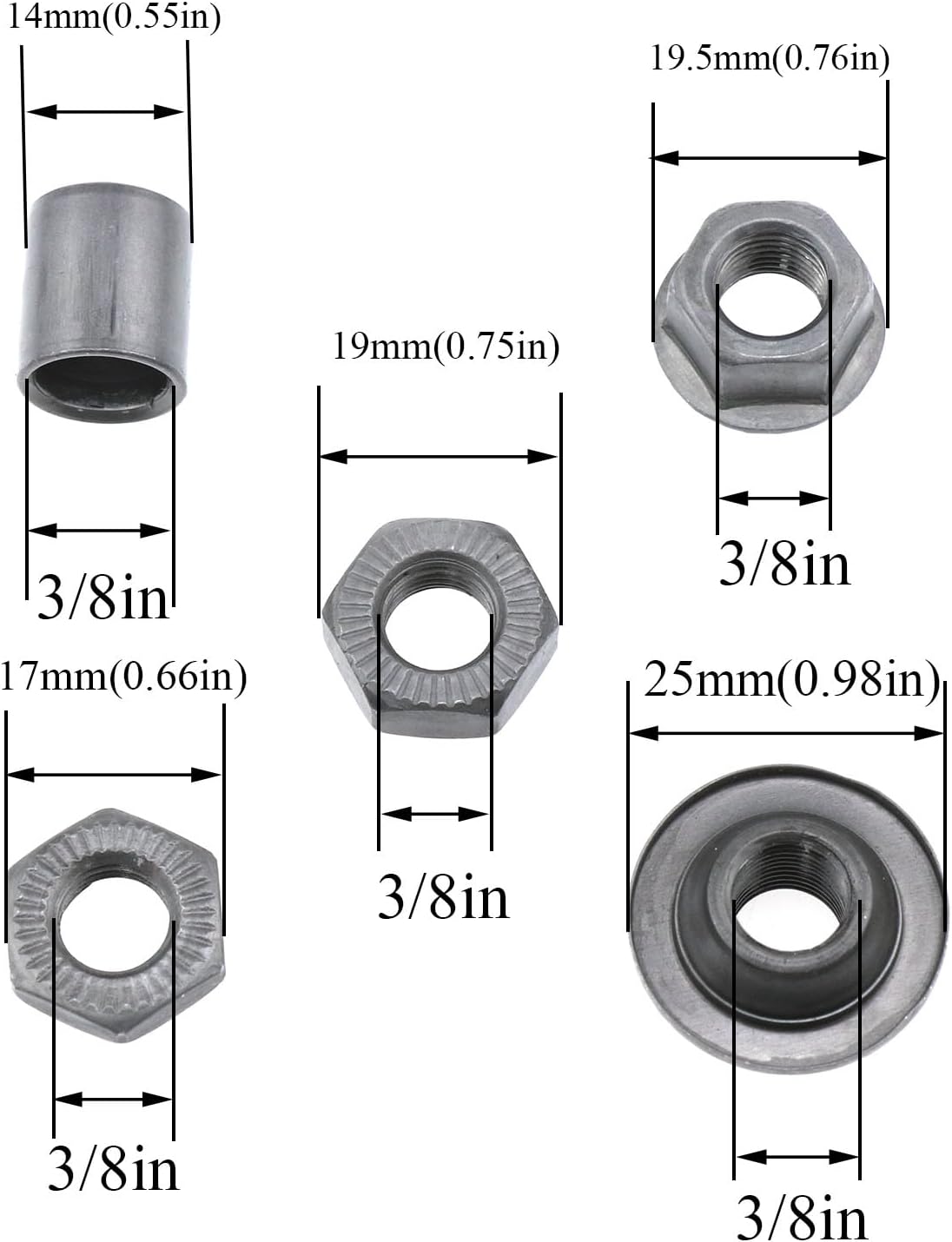 Bike axle 240 mm /9.45 in Bike Multi-Speed Rear hub axle 3/8 