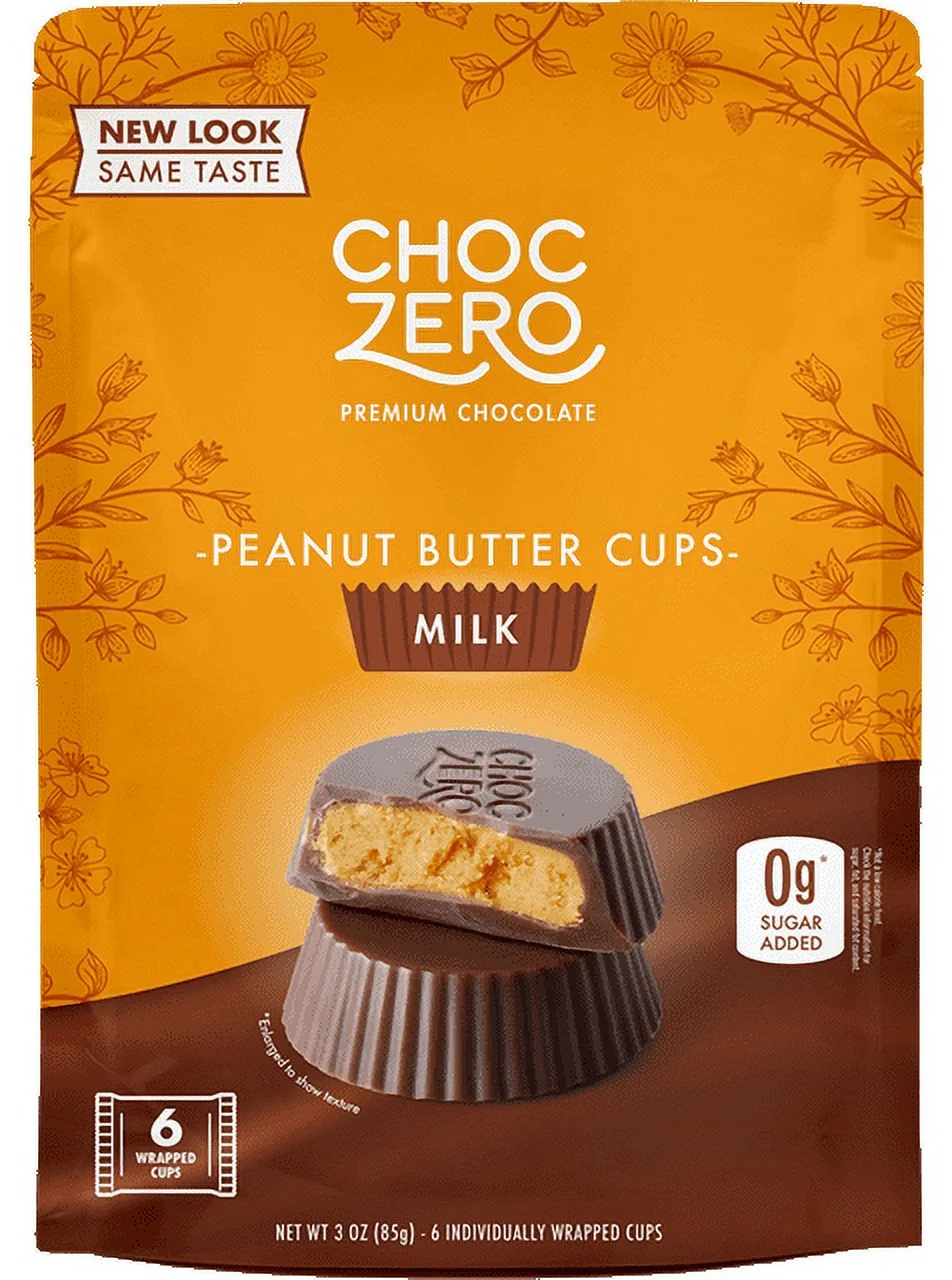 ChocZero, Milk Chocolate Peanut Butter Cups, 3 oz Pack of 2