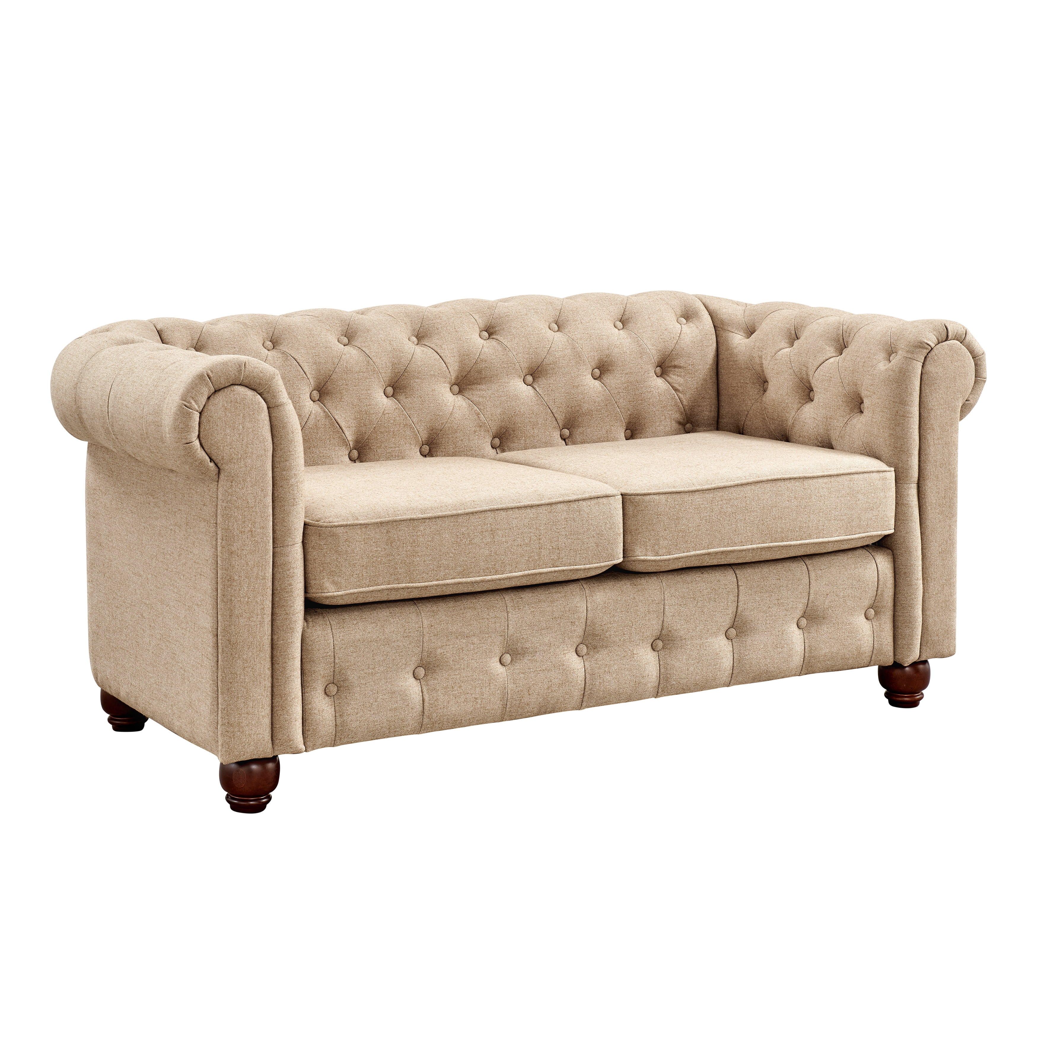 HomeFare Cream Living Room Loveseat