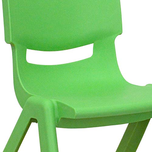 EMMA + OLIVER 4 Pack Blue Plastic Stackable School Chair with 10.5