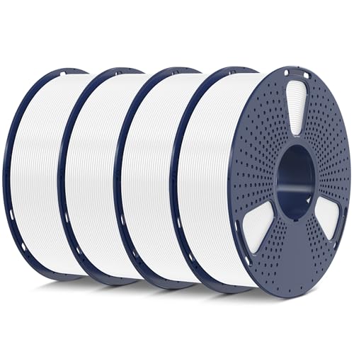 SUNLU 4kg PLA 3D Printer Filament Bundle, Neatly Wound PLA Filament 1.75mm ±0.02mm, Individually Vacuum Packed, 4kg in Total, 1kg per Spool, 4 Pack, 4000g, 4Black