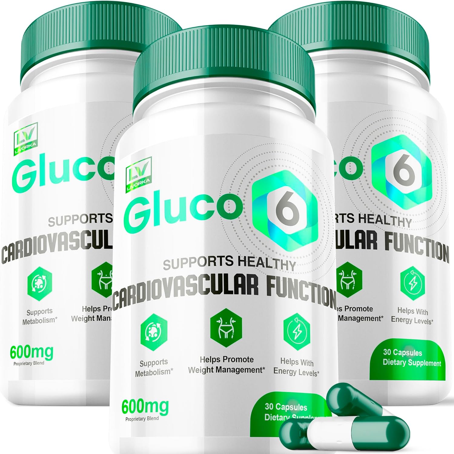3 Pack - Gluco 6 Capsules, Gluco6, Gluco 6 Blood 90 Capsules for 3 Months, Gluco 6, Gluco6 Reviews, Gluco Six Pills, Gluco6.
