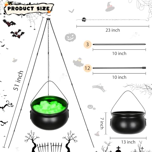 Halloween Decorations Outdoor Cauldron - Witches Cauldron, Ideal for Halloween Decor, This Cauldron can be Filled with Potions, Candy, or Spooky Props to Enhance Your Witches Halloween Decor
