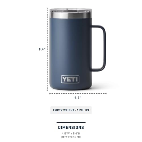 YETI Rambler 24 oz Mug, Vacuum Insulated, Stainless Steel with MagSlider Lid
