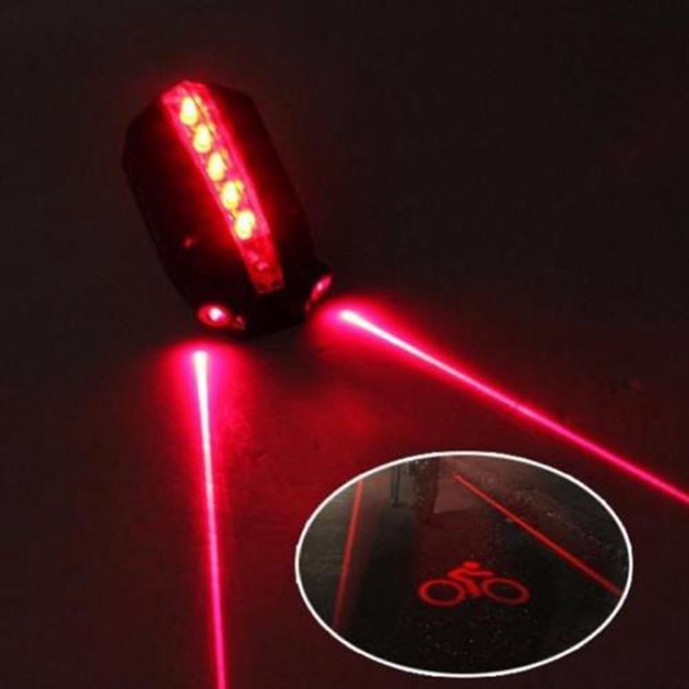 Cycling Projector Taillight, Logo Projection Bike Laser Warning Light Tail Lamp Bicycle Laser Tail Light Beam Rear Safety Warning Light