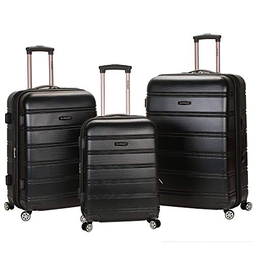 Rockland Melbourne Hardside Expandable Luggage with Spinner Wheels, Blue, Checked Large 28