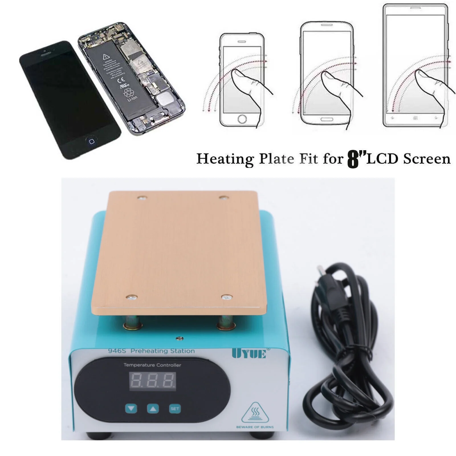 TOOL1SHOoo Mobile Phone LCD Screen Reparator Separator Hot Plate Heating Pad Repair Mat LCD