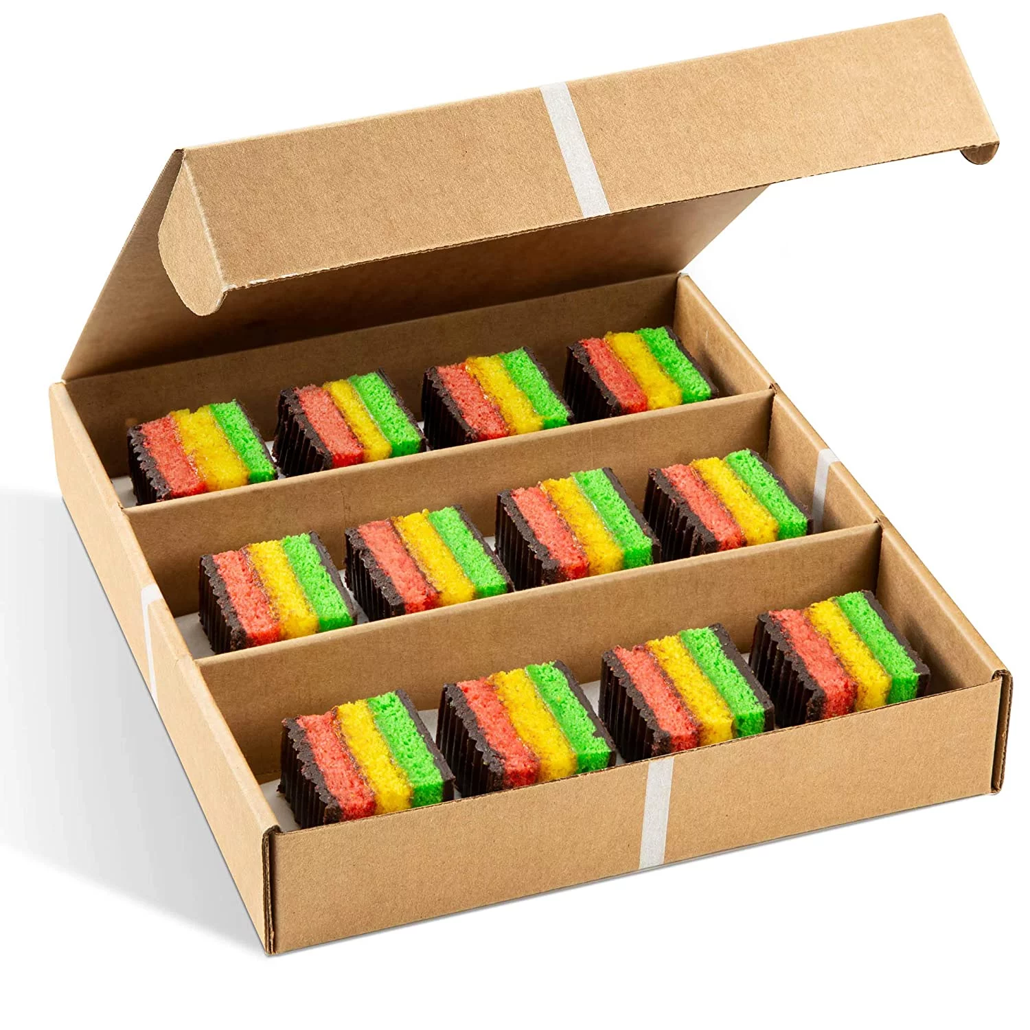 Rainbow Cookie Gift Basket | 12 Individually Wrapped Italian Rainbow Cookies | Prime Delivery | Christmas, Thanksgiving, Birthdays | Men Women Colleagues | Dairy & Nut Free | Kosher | Stern’s Bakery