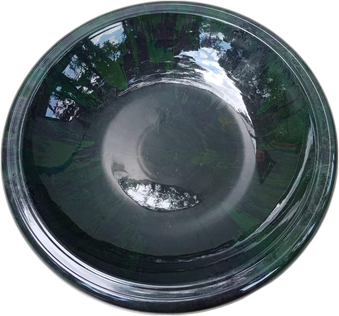 Tierra Garden Birds and Beyond Fiber Clay Bird Bowl, Gloss Bird Bowl with Gloss Rim for Tierra Bird Bath Bases (Hunter Green)