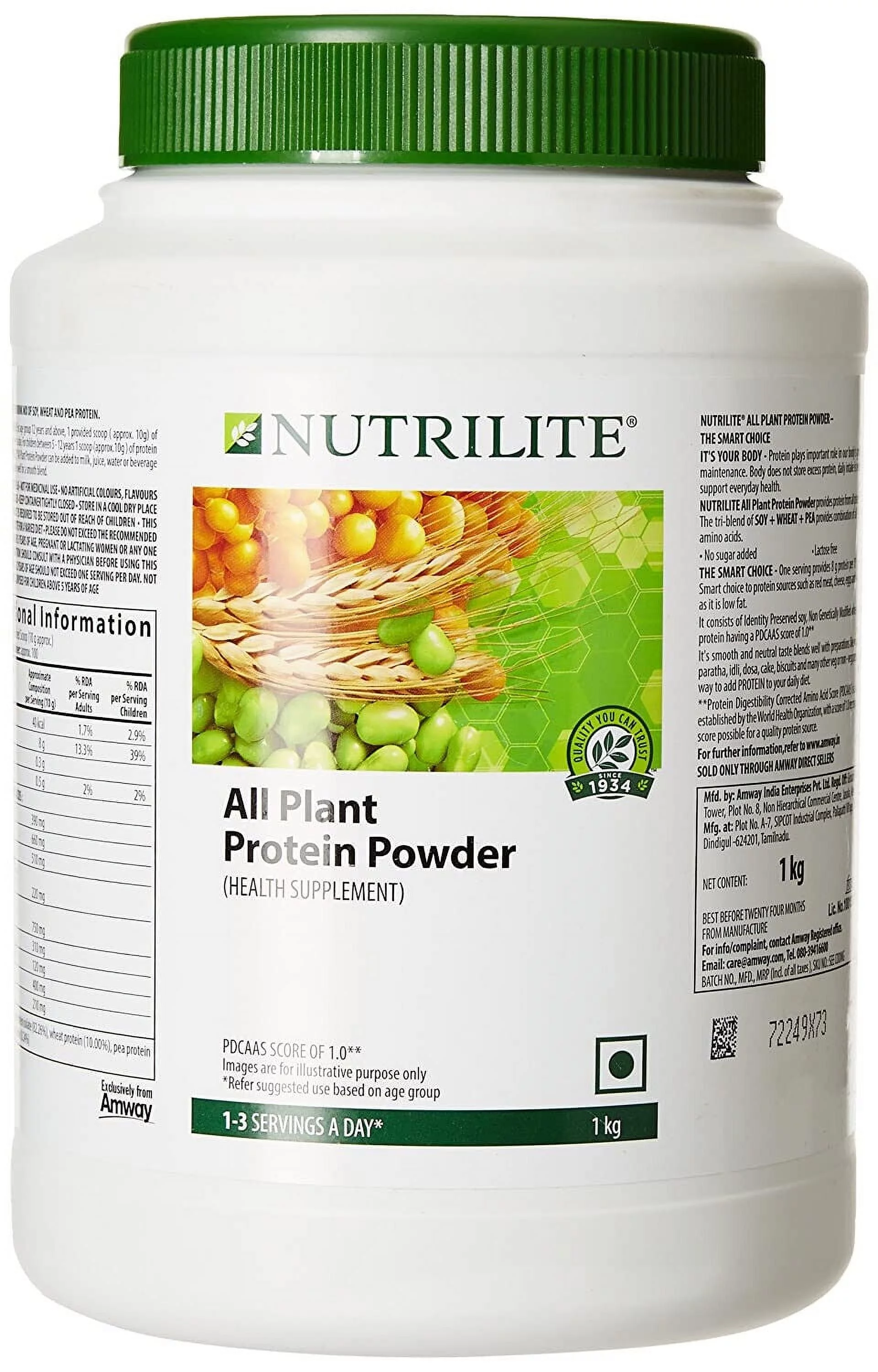 Amway Nutrilite All Plant Protein Powder 1 kg with ping worldwide