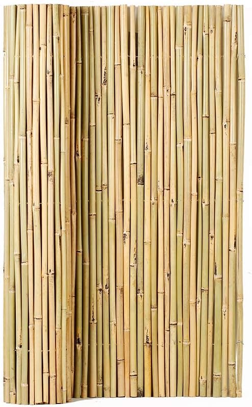Mininfa Natural Rolled Bamboo Fence, Eco-Friendly Bamboo Fencing, 0.7 in D x 4 feet High x 6 feet Long, Bamboo Screen for Garden, Privacy
