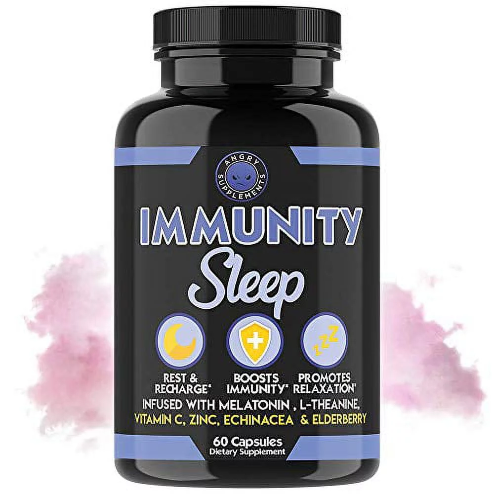 Immunity Sleep Capsules by Angry Supplements, Night-time Immune Boosting Restful