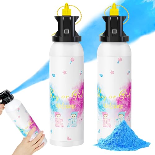 SRG Large Gender Reveal Fire Extinguisher Color Blaster | 2 Packs Baby Boy Blue Gender Reveal Extinguisher Smoke | Gender Reveal Decorations & Ideas | Long Lasting（Blue）