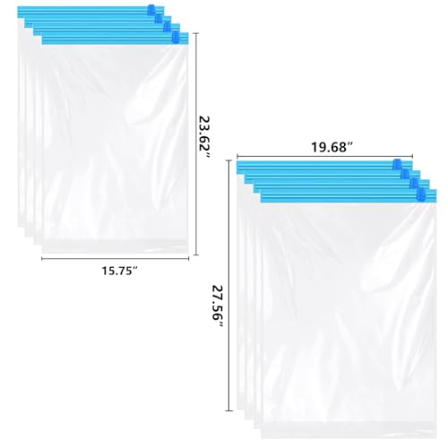 Vacuum Storage Bags - Space Saver Vacuum Storage Bags Reusable Clothes Storage Bags, Vacuum Seal Bags for Clothing, Comforters, Blankets, Bedding, Storage Space Bags, Pump Not Included (Jumbo 6 Pack)