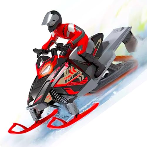 POCO DIVO Trail Blazer Snowmobile, 19” RC Tracked Snow Motorcycle Skimobile, 1/6 Racing Sports Motorbike, Dual Ski Snowboards Off-Road Sledge Motor Sled, Raido Control Tractor Rider Switchback Vehicle