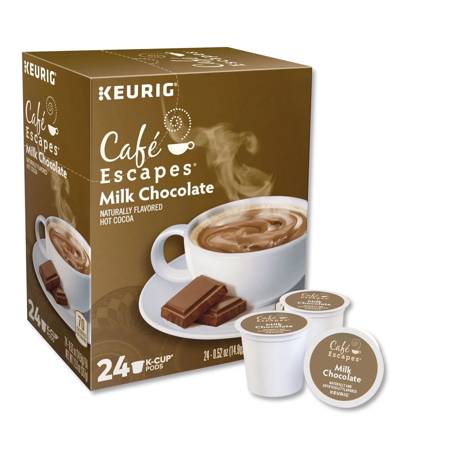 Caf Escapes Cafe Escapes Milk Chocolate Hot Cocoa K-Cups, 24/Box