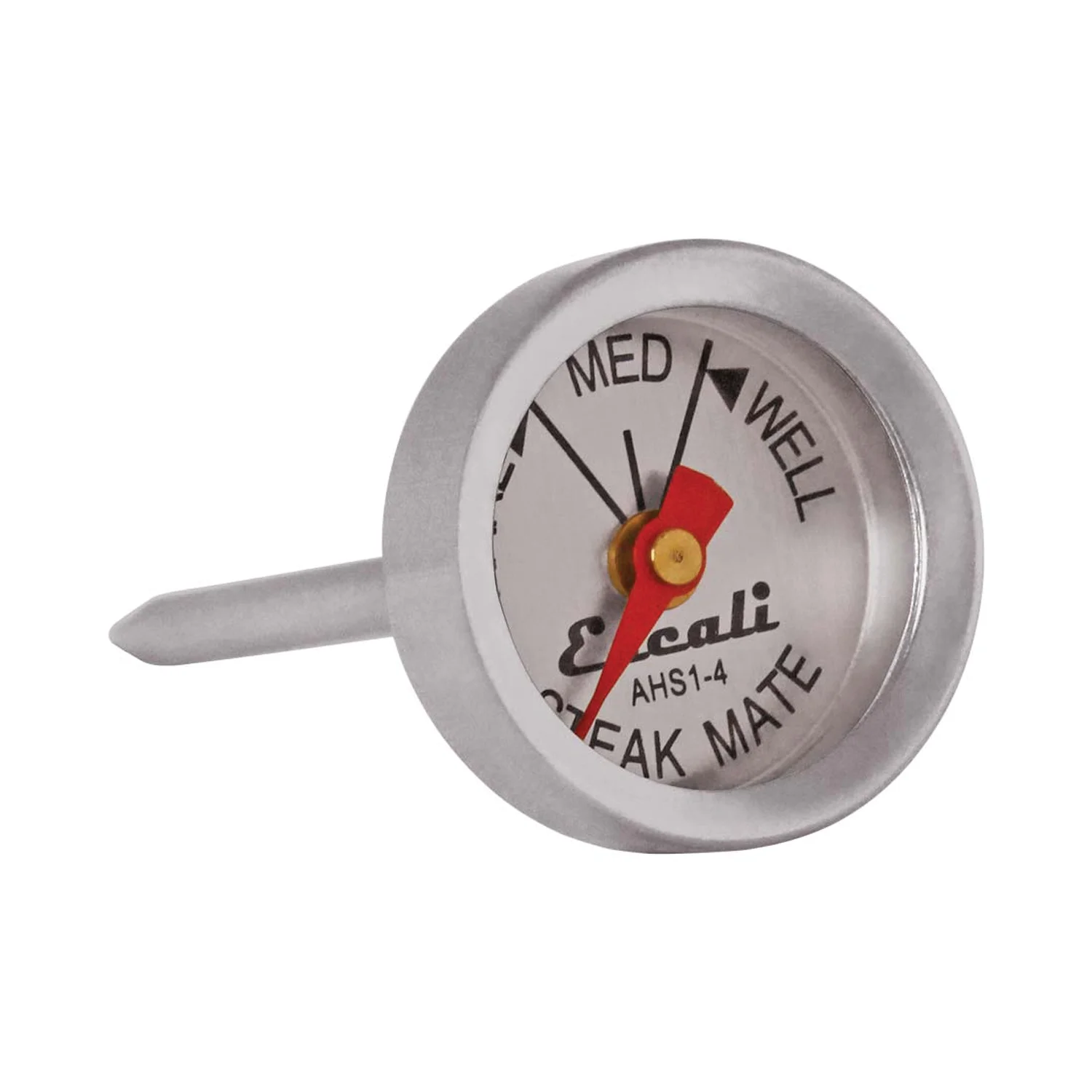 Escali AHS1-4 Easy Read Mini Steak Thermometer Set, Dial Reads Rare, Medium & Well, Dishwasher Safe, Silver