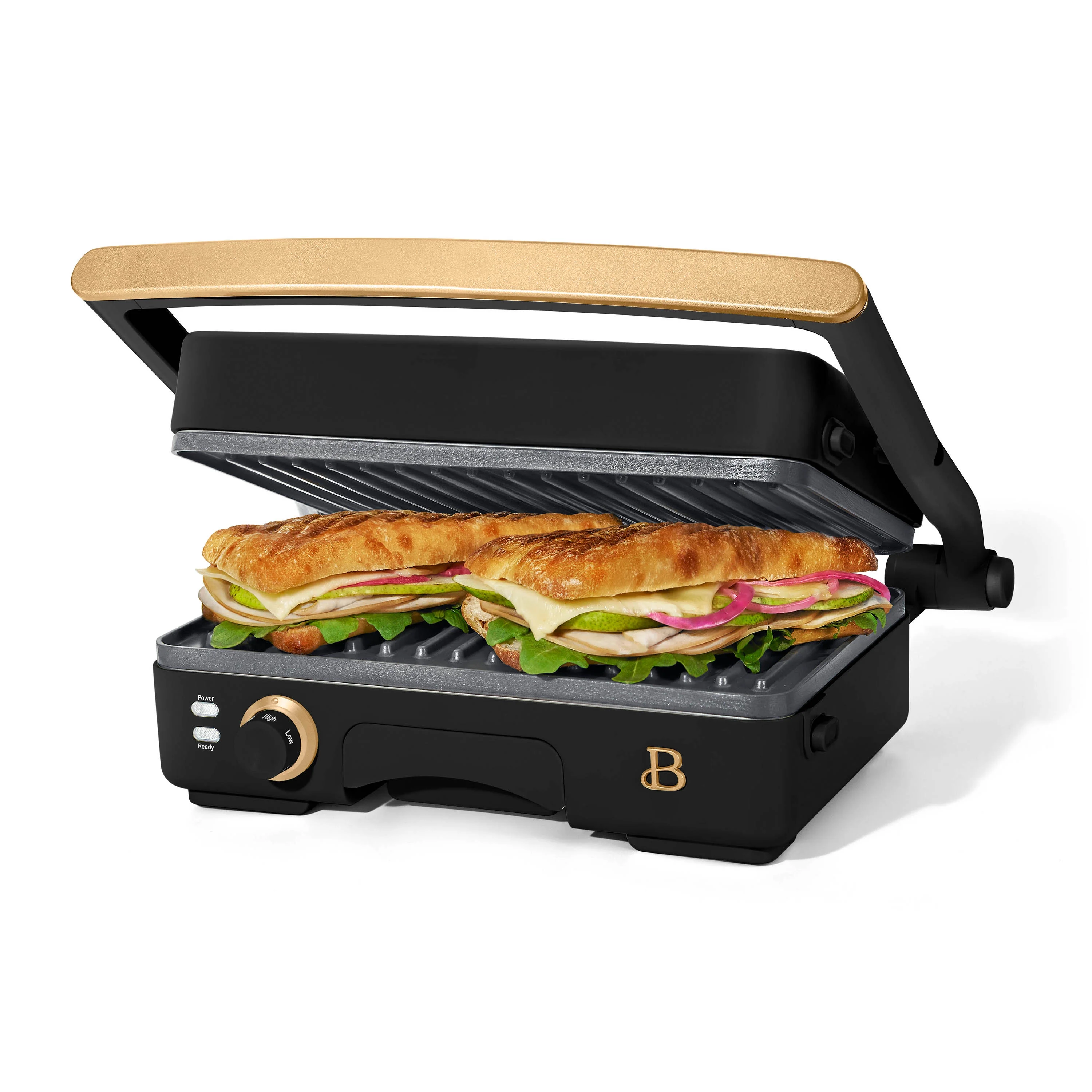 Beautiful 2-in-1 Panini Press & Grill, Black Sesame by Drew Barrymore