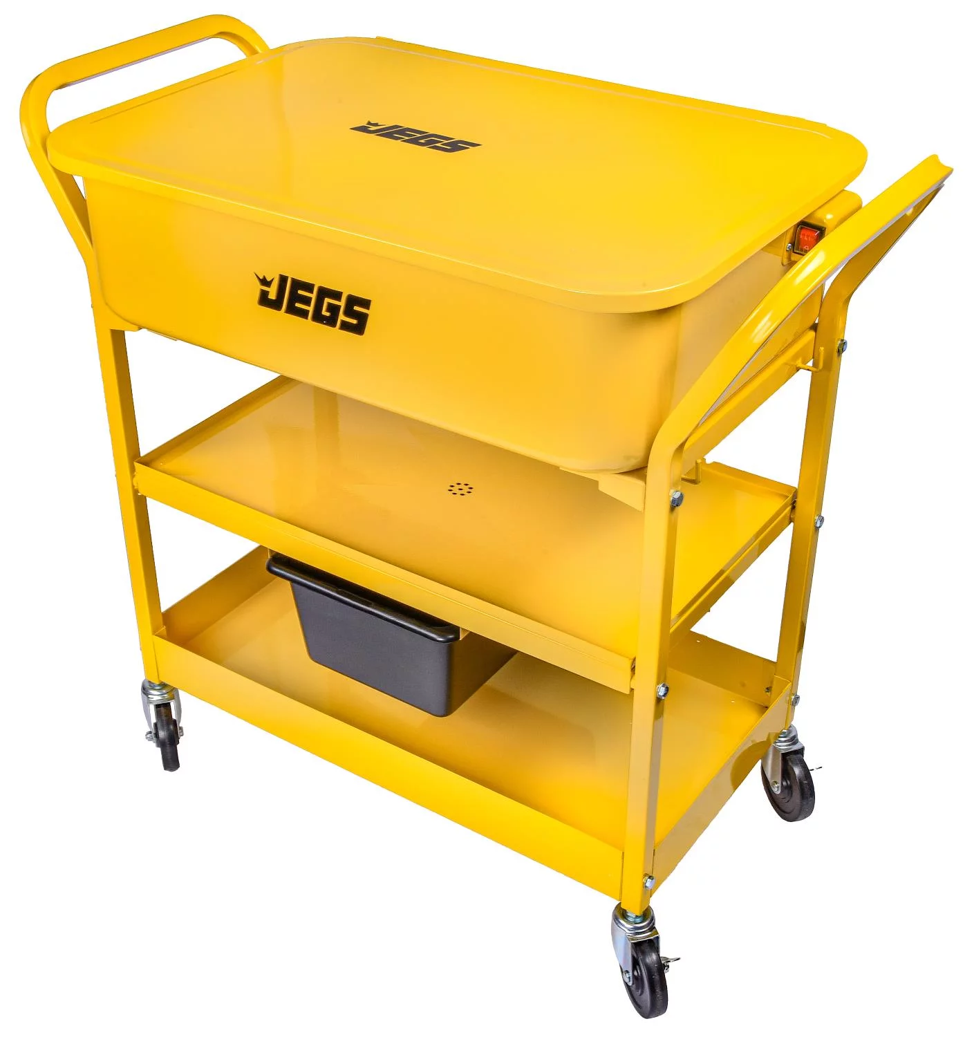 JEGS 81603 Portable Parts Washer Cart 20-Gallon Tank Solvent Capacity: 12-Gallon