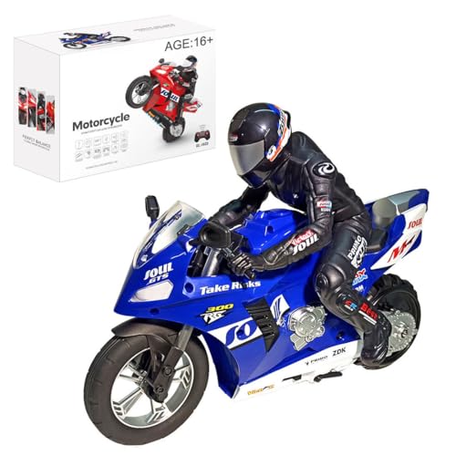 Remote Control Motor, 1/6 Scale 2.4GHz RC Dual-Motor Electric Two-Wheel Self-Balancing Motorcycle Model with Six-Axis Gyroscope, (RTR Version/Red)