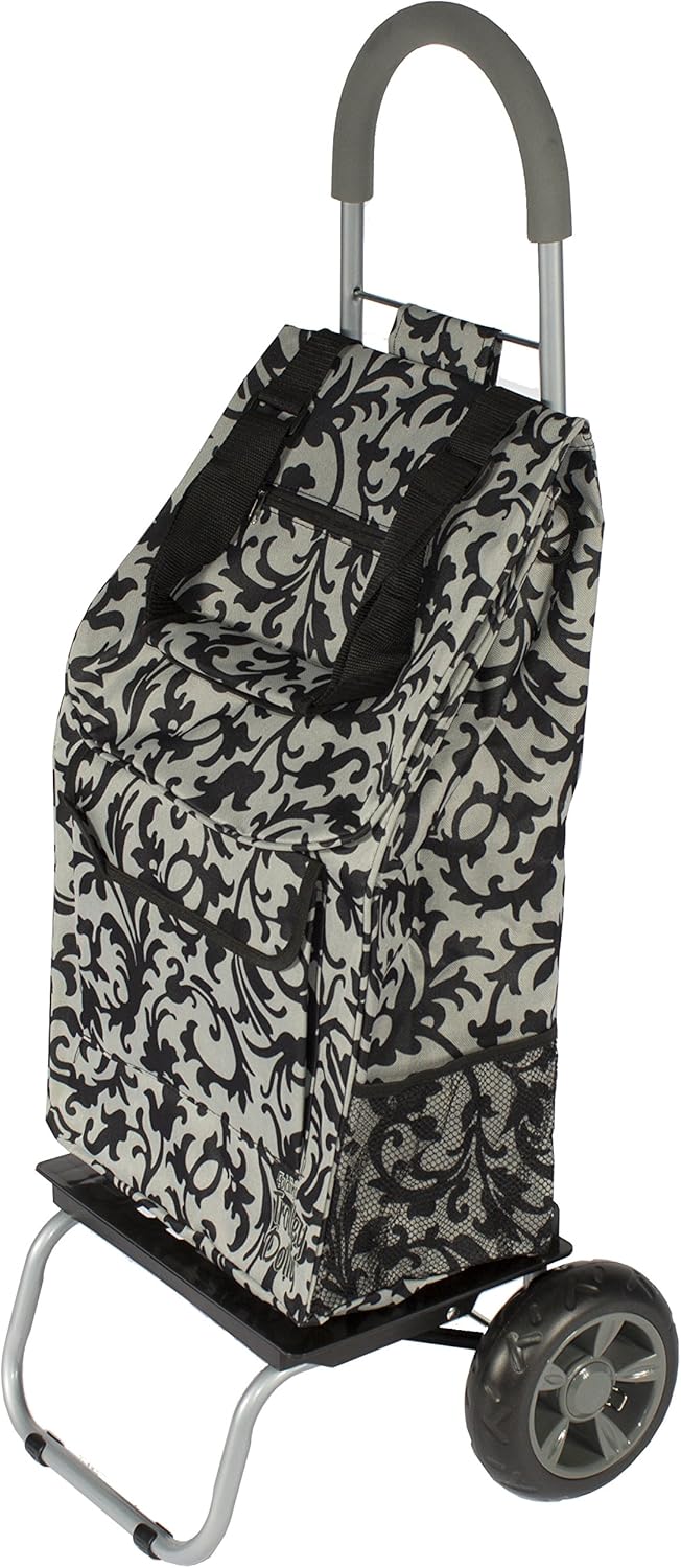 dbest products Trolley Dolly Purple Foldable Shopping cart for Groceries with Wheels and Removable Bag and Rolling Personal Handtruck Standard