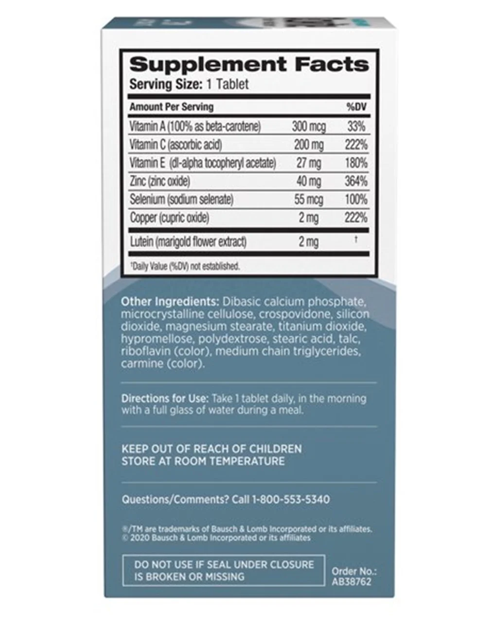 Bausch + Lomb Ocuvite with Lutein Tablets - 120 Tablets