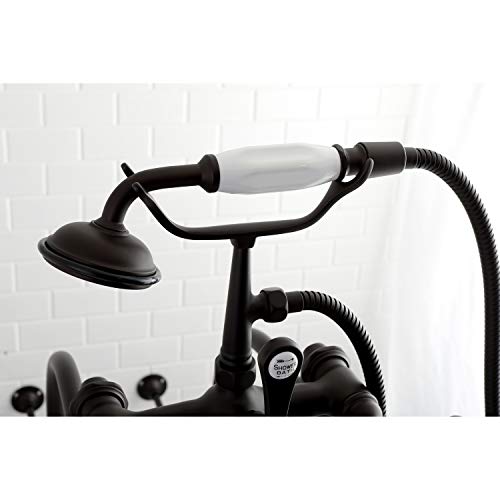 Kingston Brass CCK104T1 Vintage Tub Filler Combo with Lever Handle and Supply Lines, Polished Chrome