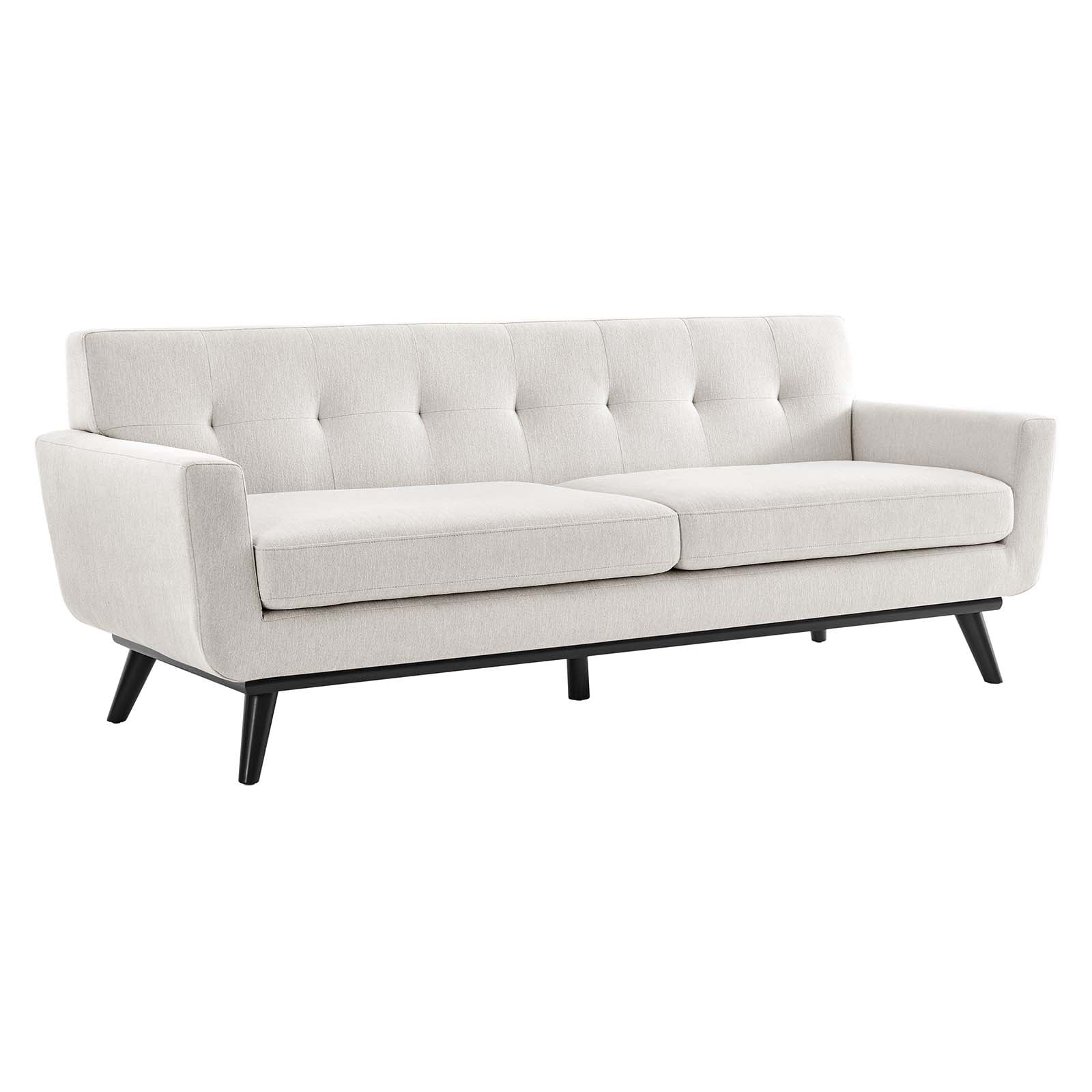 Modway Engage Herringbone Fabric Sofa in Ivory