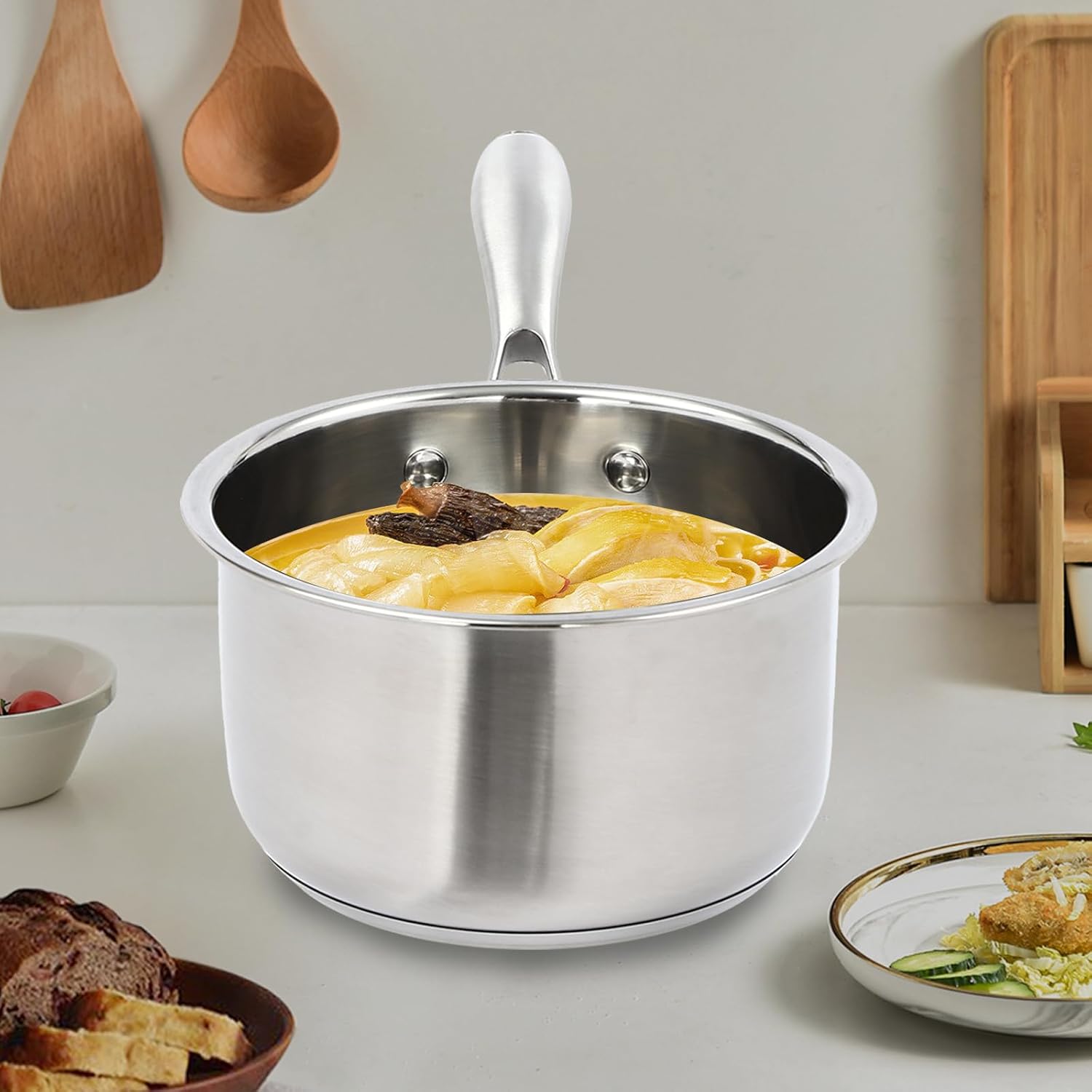 2-Layer Stainless Steel Steamer Pot, 1 Saucepan & 1 Steamer with Transparent Lid, Stackable Food Steamer, Vegetable Steamer Cooker, Steamer Cookware Pot