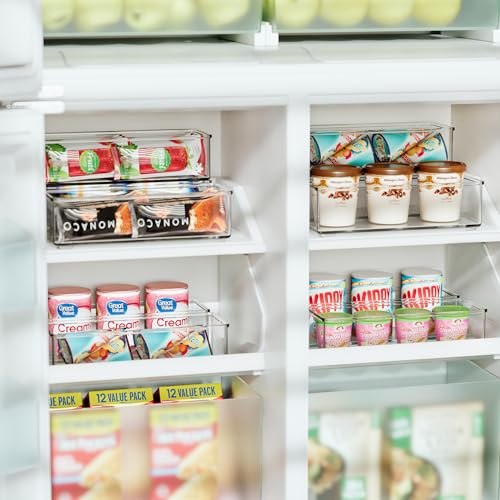 8 PACK Freezer Organizer Bins Clear Stackable Storage Bins with Side Handles for Fridge Organization and Storage Home Organization Must Haves