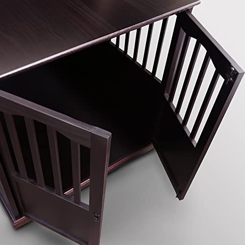 Casual Home Wooden Medium Pet Crate, End Table, Espresso