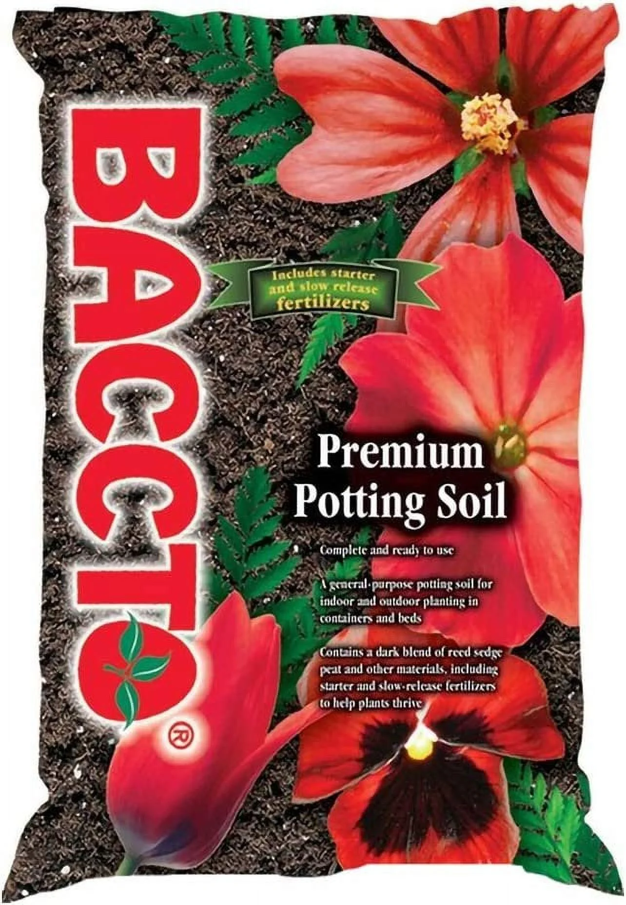 Michigan Peat 1225 Baccto Premium Potting Soil, 25-Pound Four Pack